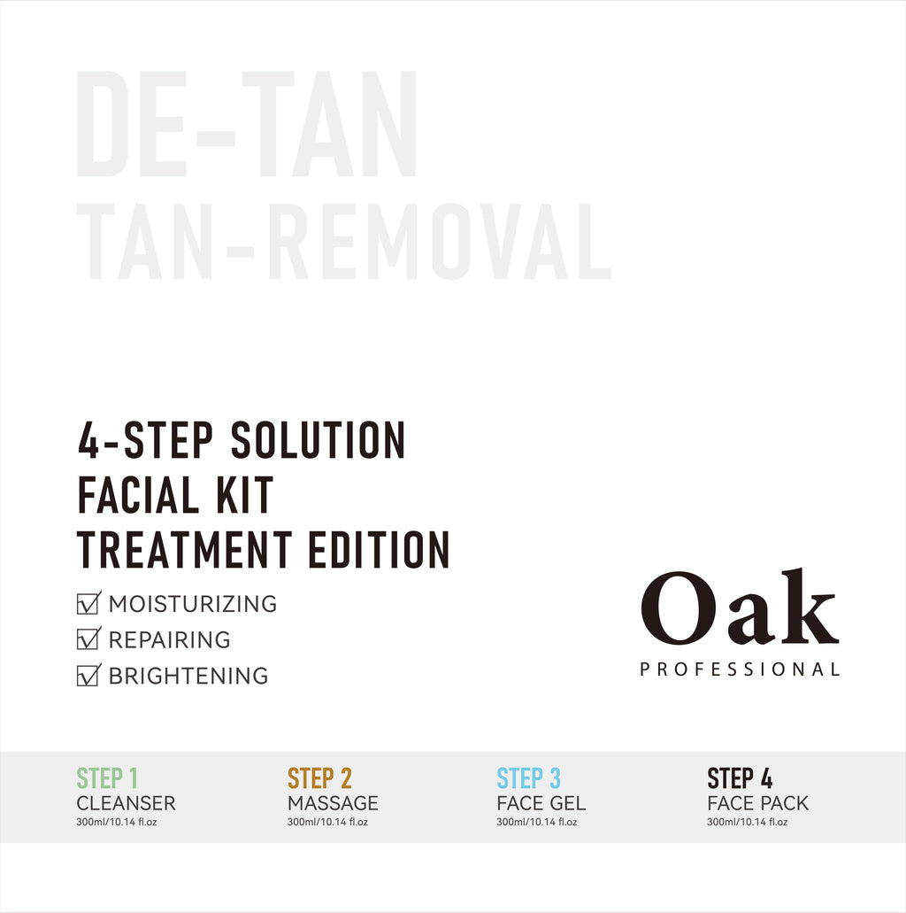Oak Professional 4-step tan-removal facial kit treatment edition on a white background
